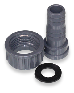 Hose nozzle 20/22 x1" fm PVC with screw union